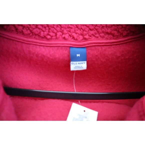 Old Navy 723210-06 Women's Sz M Berry Fine/Pink Oversized Sherpa Full Zip Jacket - Picture 3 of 8